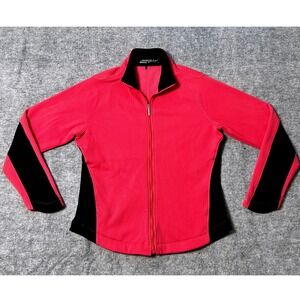 Nike Golf Dri-FIT Women's Medium Full‎ Zip Fleece Jacket Pink Black Trim